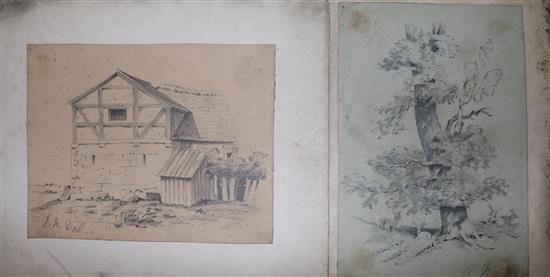 A group of assorted 19th century drawings and prints